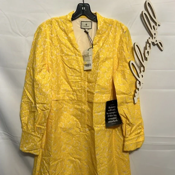 Yellow Daisy Jacquard Aurelia Dress